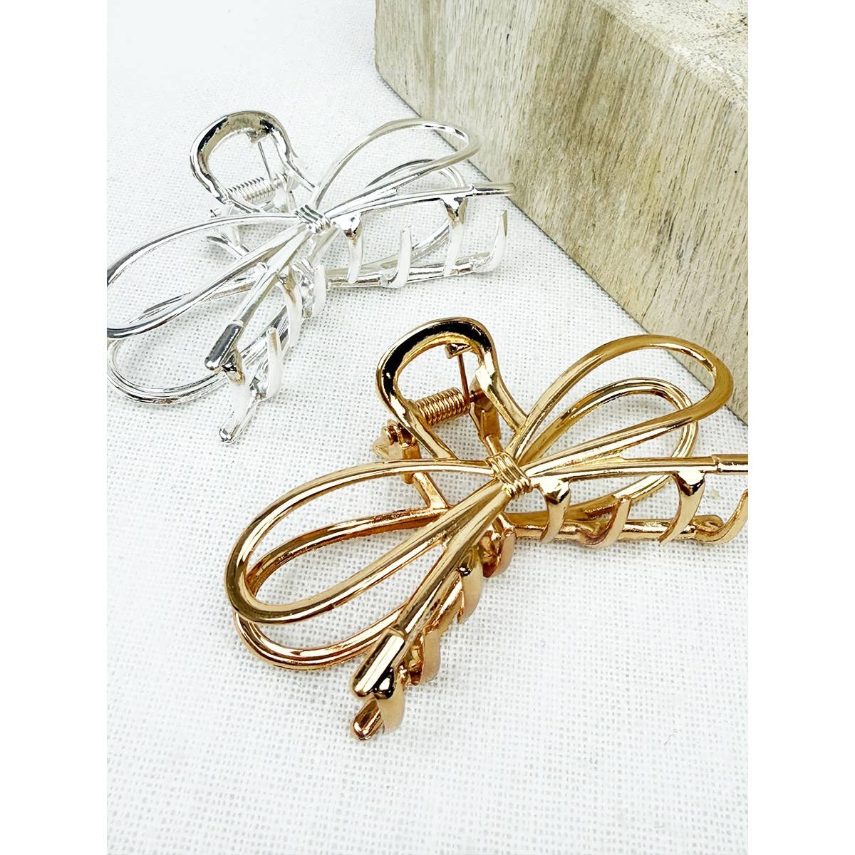Metal Bow Shape Hair Claw Clips: MIX COLOR / ONE(12)
