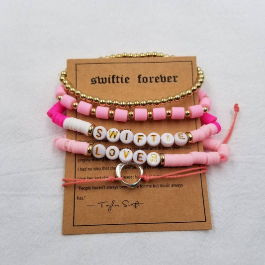 SWIFTIE LOVER Heishi Beaded Bracelet - Set Of 5