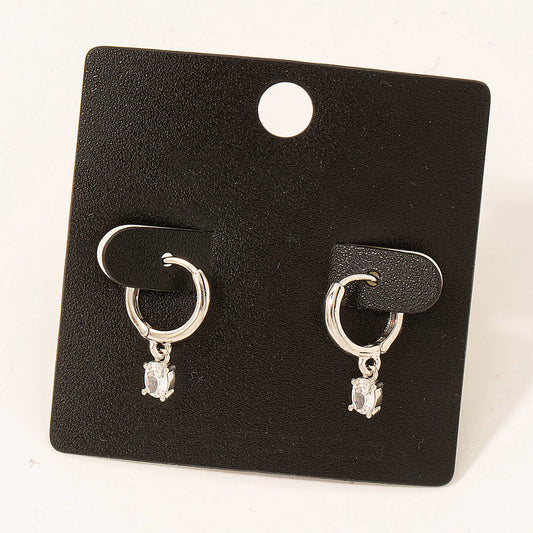 Gold Dipped Mini Rhinestone Huggie Earrings: S