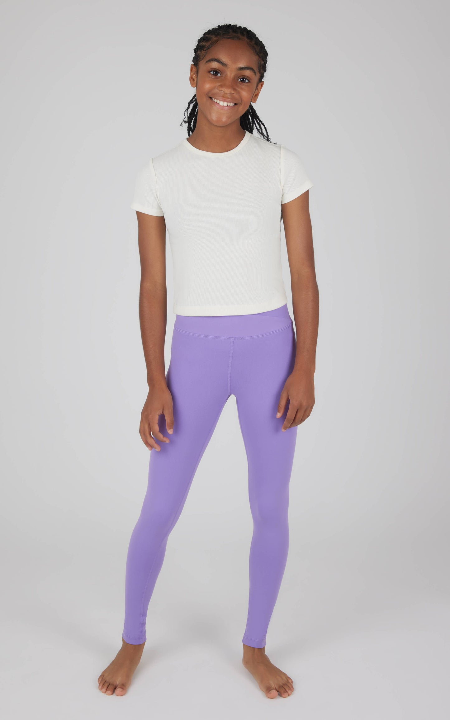 Girls Criss Cross and Everyday Leggings - 2 PACK: PAISLEY PURPLE/BLACK