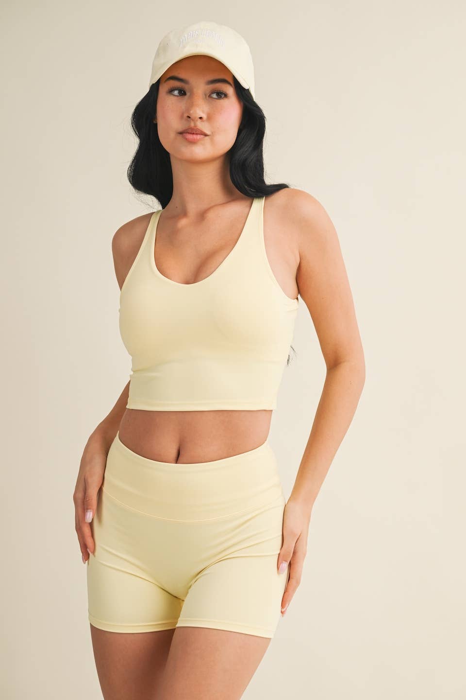Aligned Performance Cropped Tank Top: Lemon / L