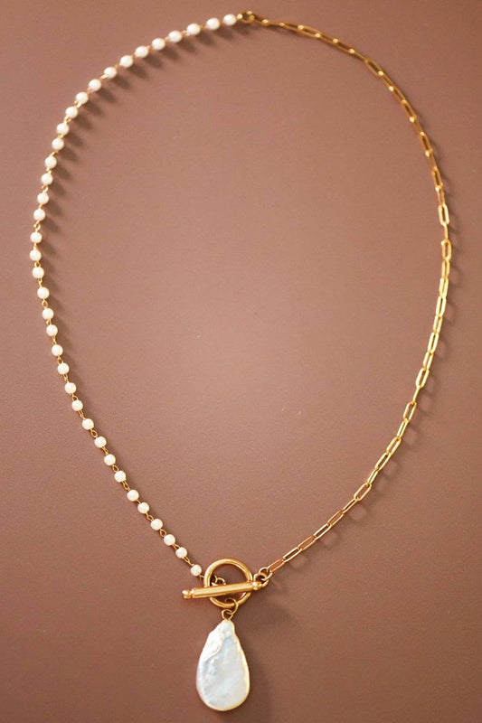 18K Gold Plated Waterproof Stainless Steel Chain Necklace - 7524: S0OX3T7524