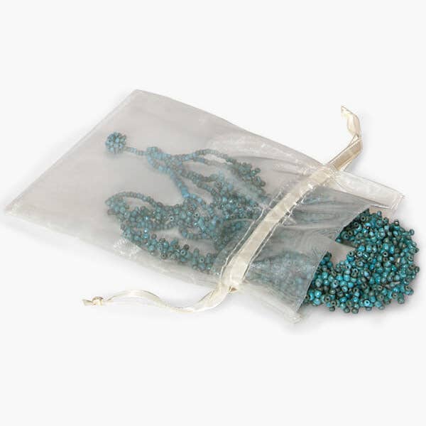 Organza Sheer Bags with Satin Drawsting Ribbon : Neon Pink / 10 Pack / 3x4"