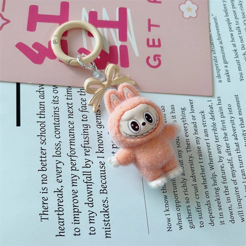 Fluffy Labubu Bow keychain Bow bag charm thank you gift: 10PC-Set