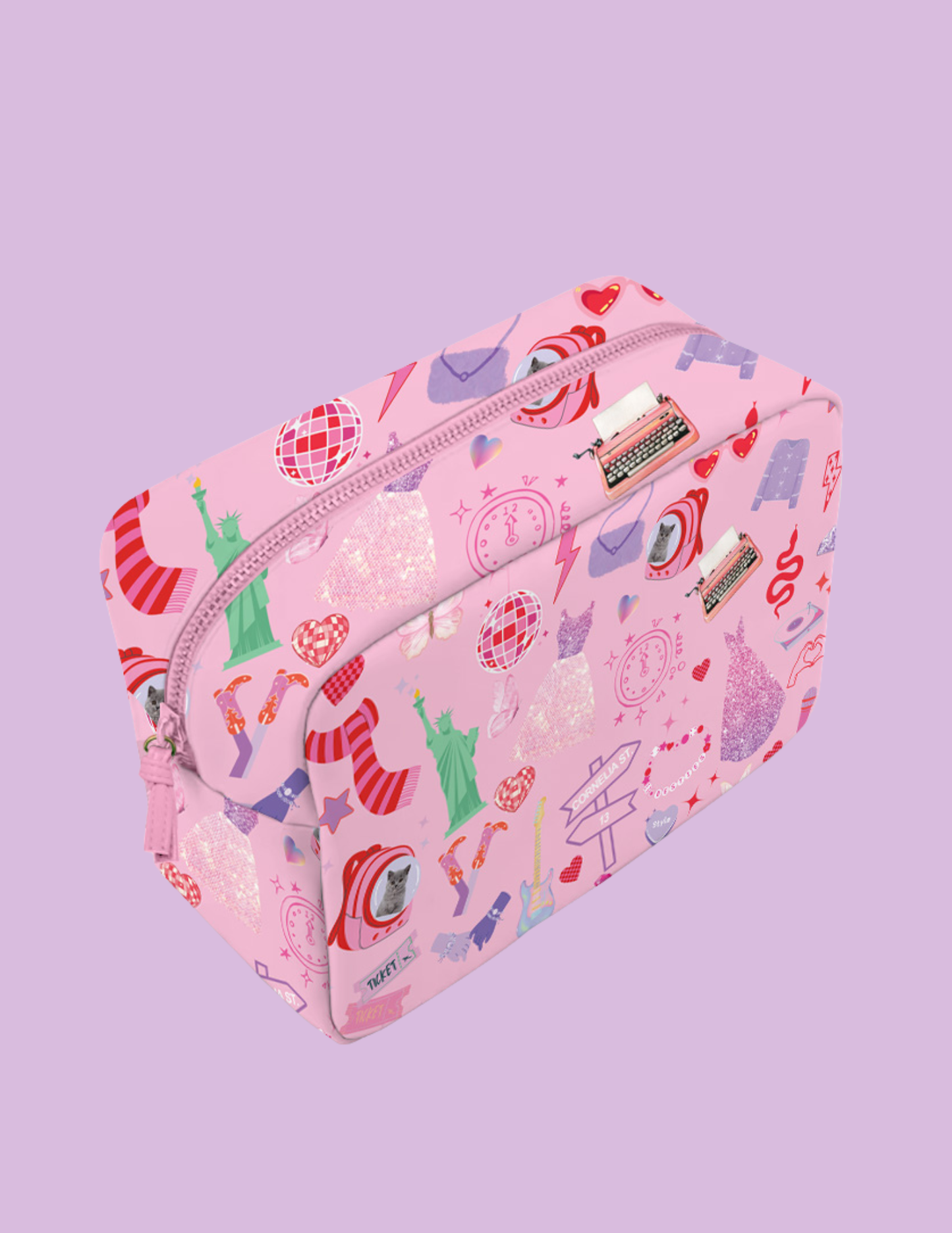 Swiftie Taylor Swift Pink Mosaic Cosmetic Pouch Bag