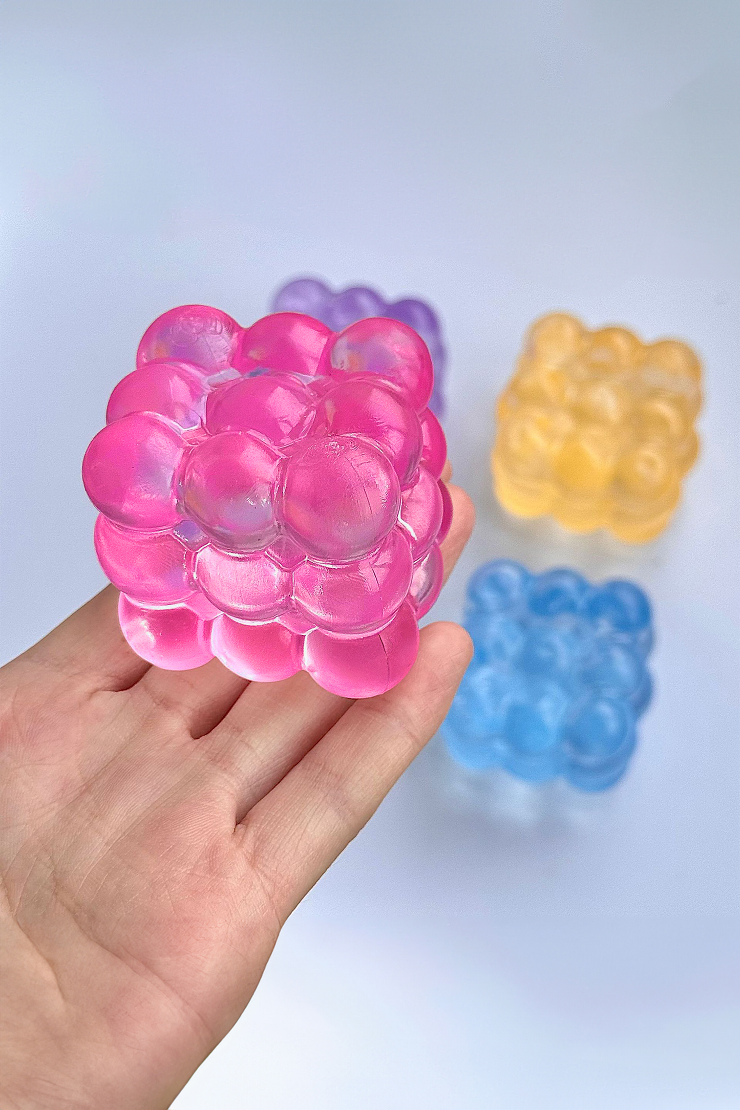 LAS Glitter Shell Stress Relief Squish Ball Toy: Light Blue / One Size