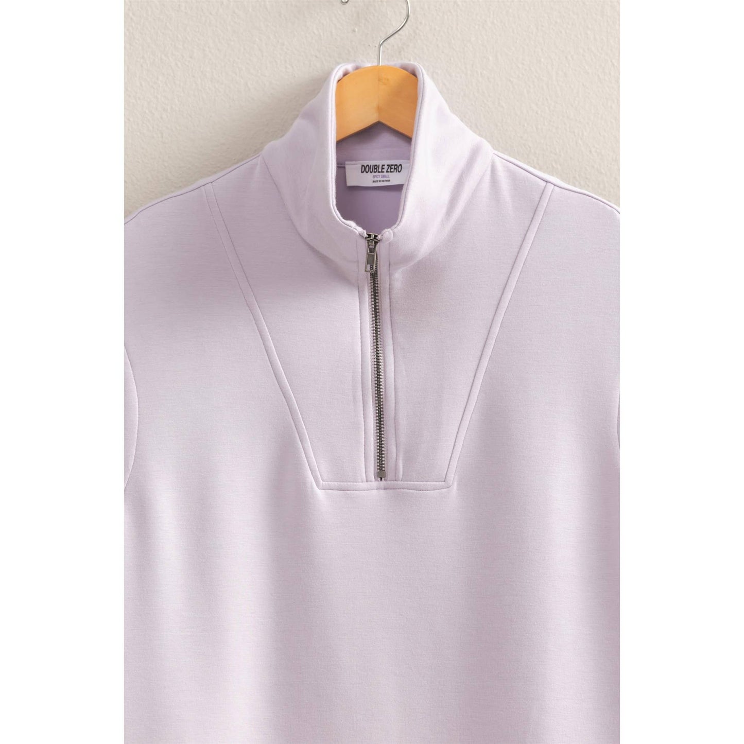 DZ25C571-Mock Neck Half Zip Up Sleeveless Top: BLACK / S-M-L(2-2-2)