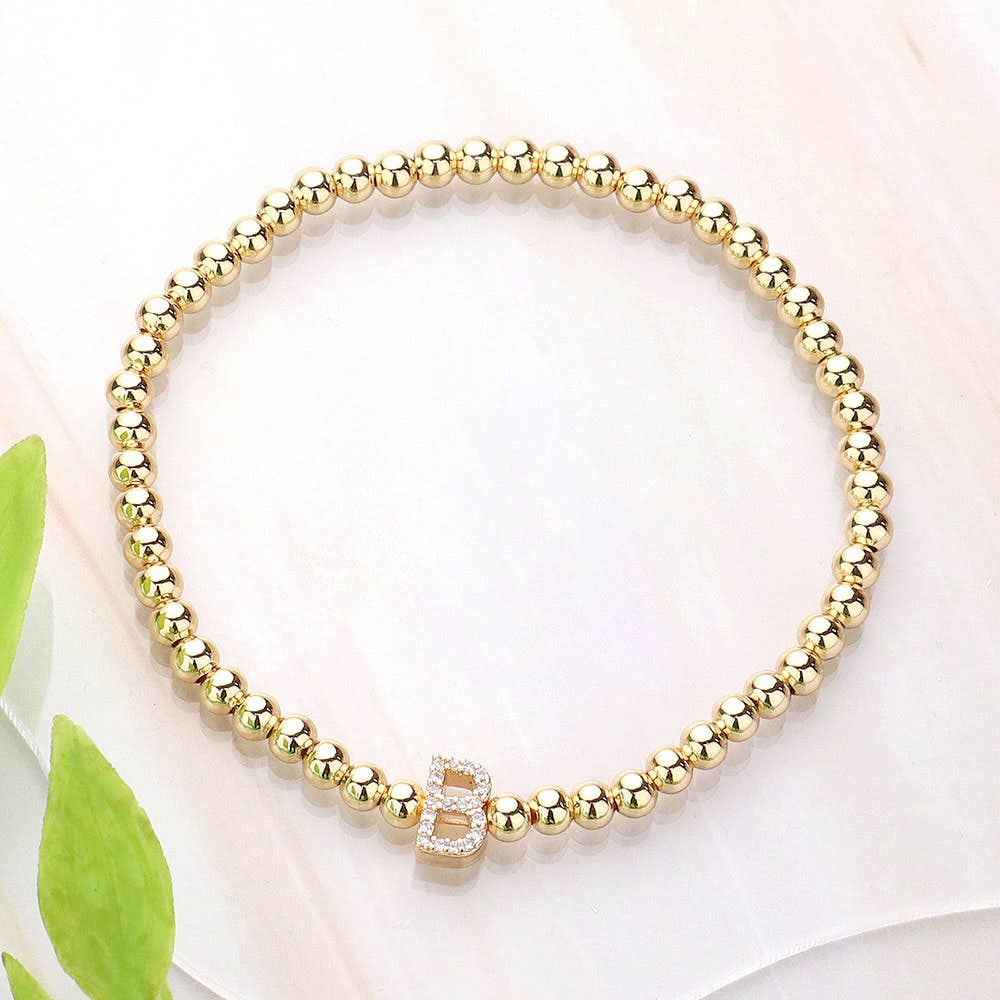 SECRET BOX_  Monogram Initial Stretch Bracelet
: H