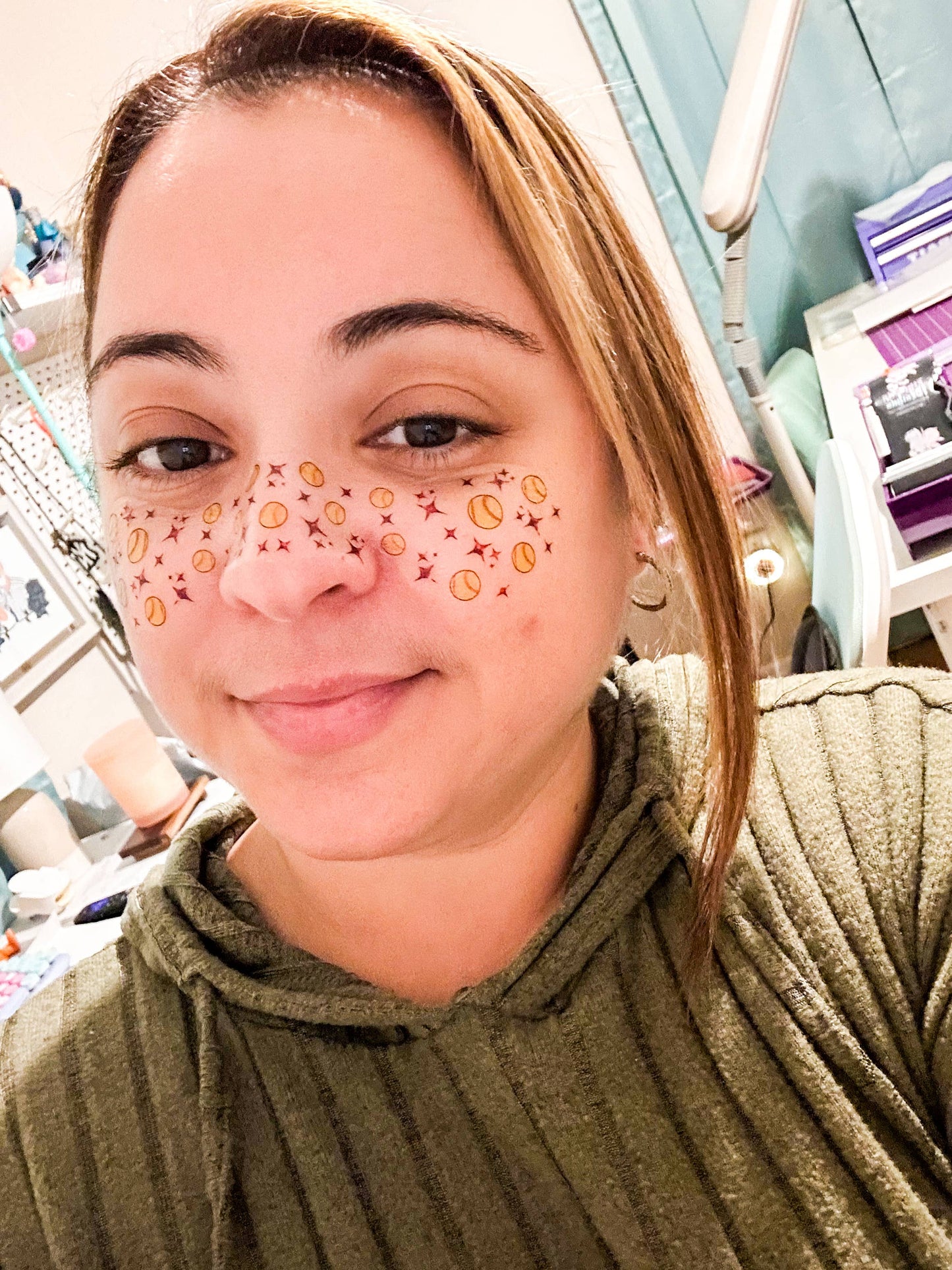 Softball Freckle Temporary Tattoos: Large