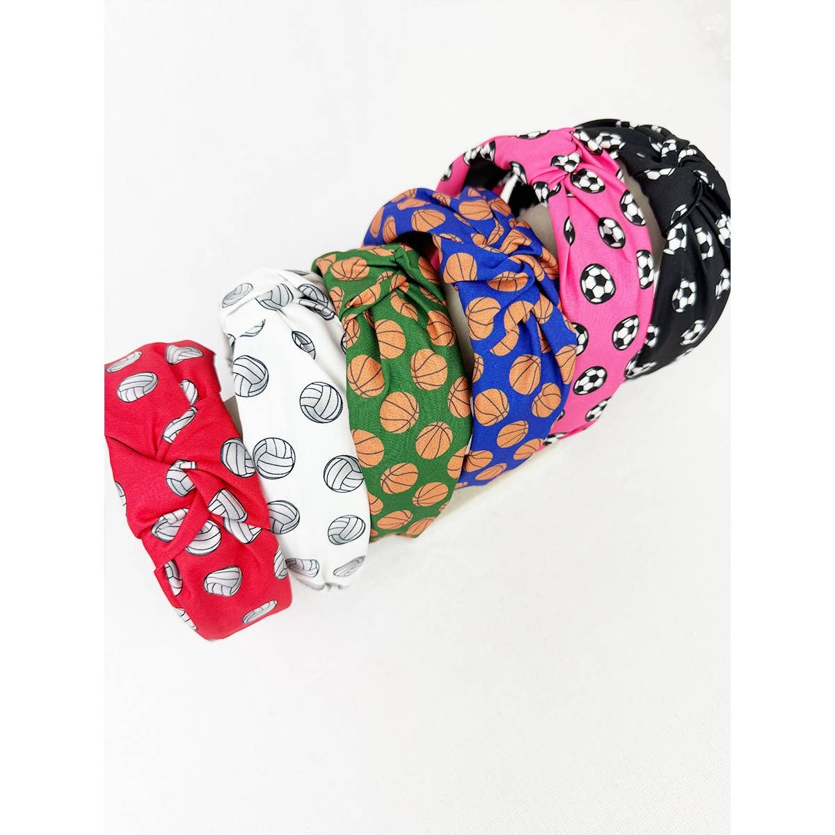 Sports Theme Knot Hairband: MIX COLOR / ONE(12)