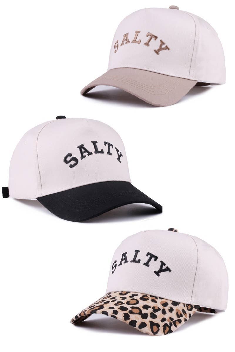 Salty Two-tone Canvas Cotton Cap: LEOPARD / 1 (ONE SIZE)