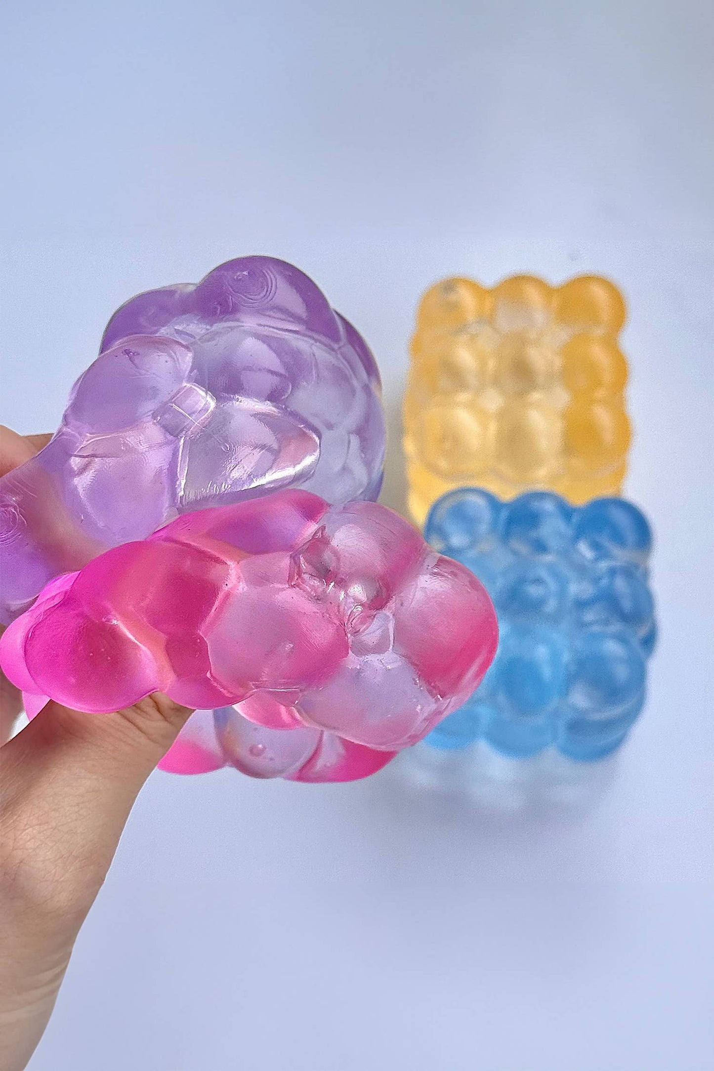 LAS Glitter Shell Stress Relief Squish Ball Toy: Light Blue / One Size