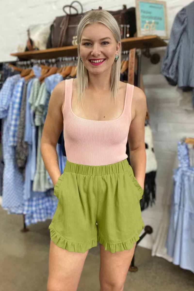 CWBSP0380_SUMMER CASUAL HIGH-WAISTED BAGGY SHORTS: Gray / (S) 1
