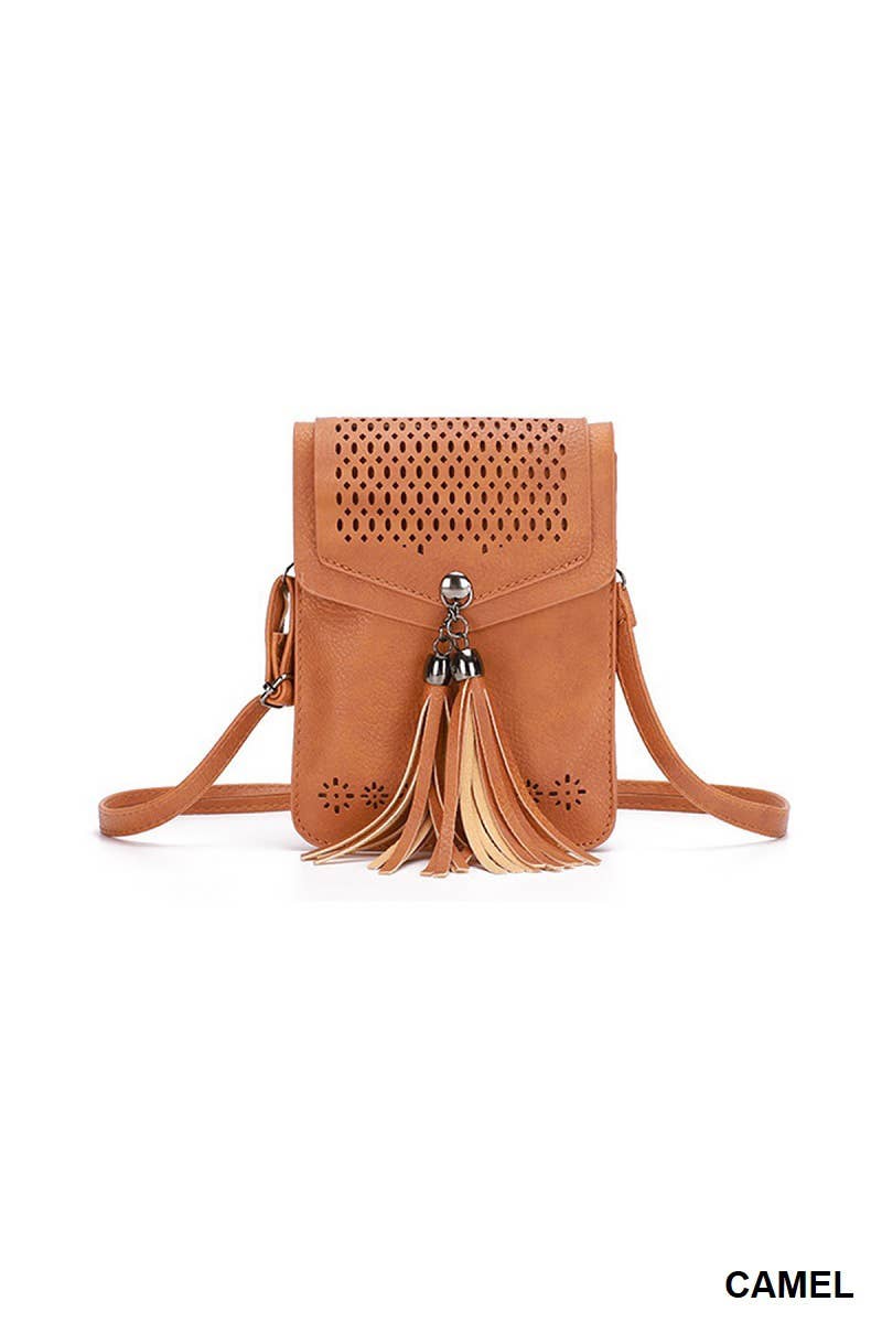 Western Crossbody Phone Purse Flap Shoulder Bag: BLACK / ONESIZE1 (ONE SIZE)