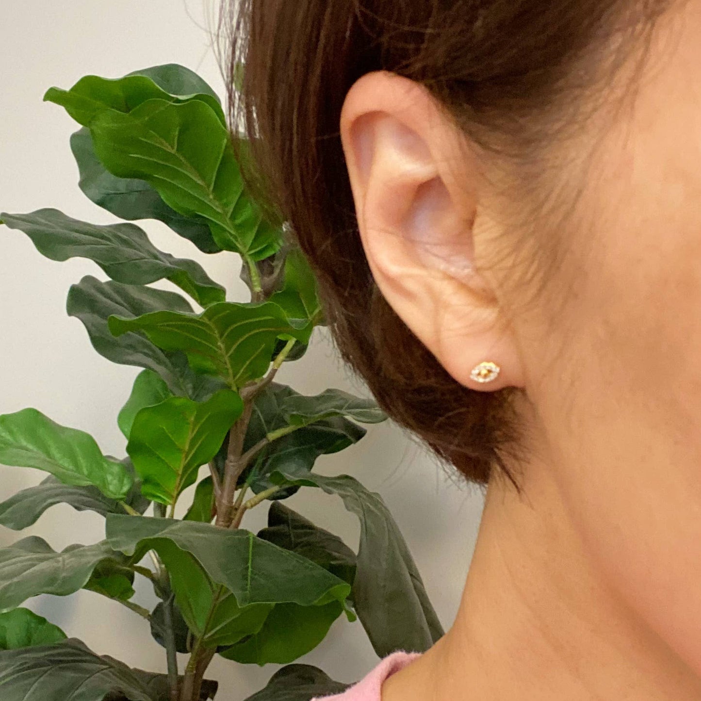 Mini Sparkle Mini Stud Sterling Silver Earrings: Infinity