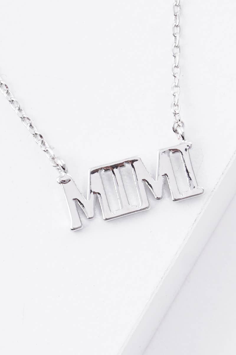Gold Plated Bold Letter Mimi Necklace: Gold