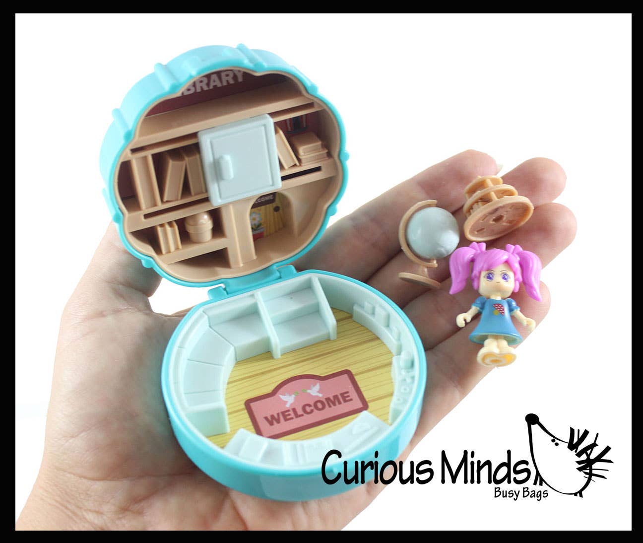 1 Pocket Size Mini Doll Playset - Folding Compact Doll House