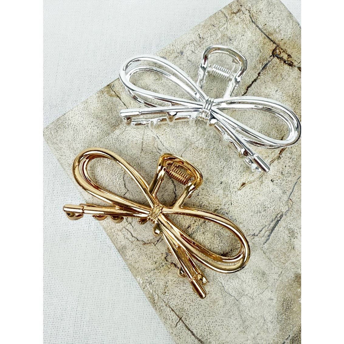 Metal Bow Shape Hair Claw Clips: MIX COLOR / ONE(12)