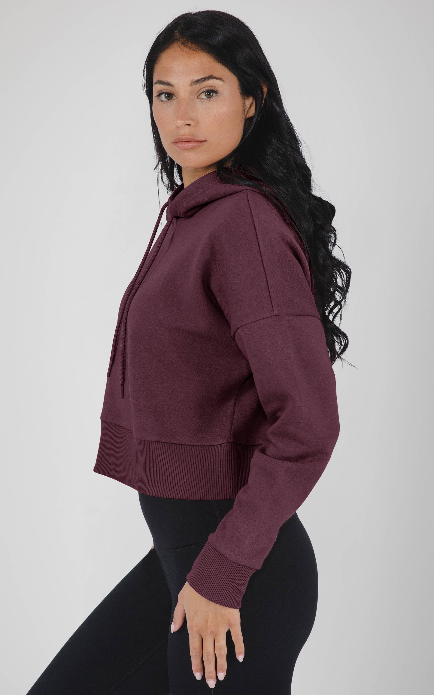Women's Lux Fleece Solid Pullover Hoodie : Windsor Wine