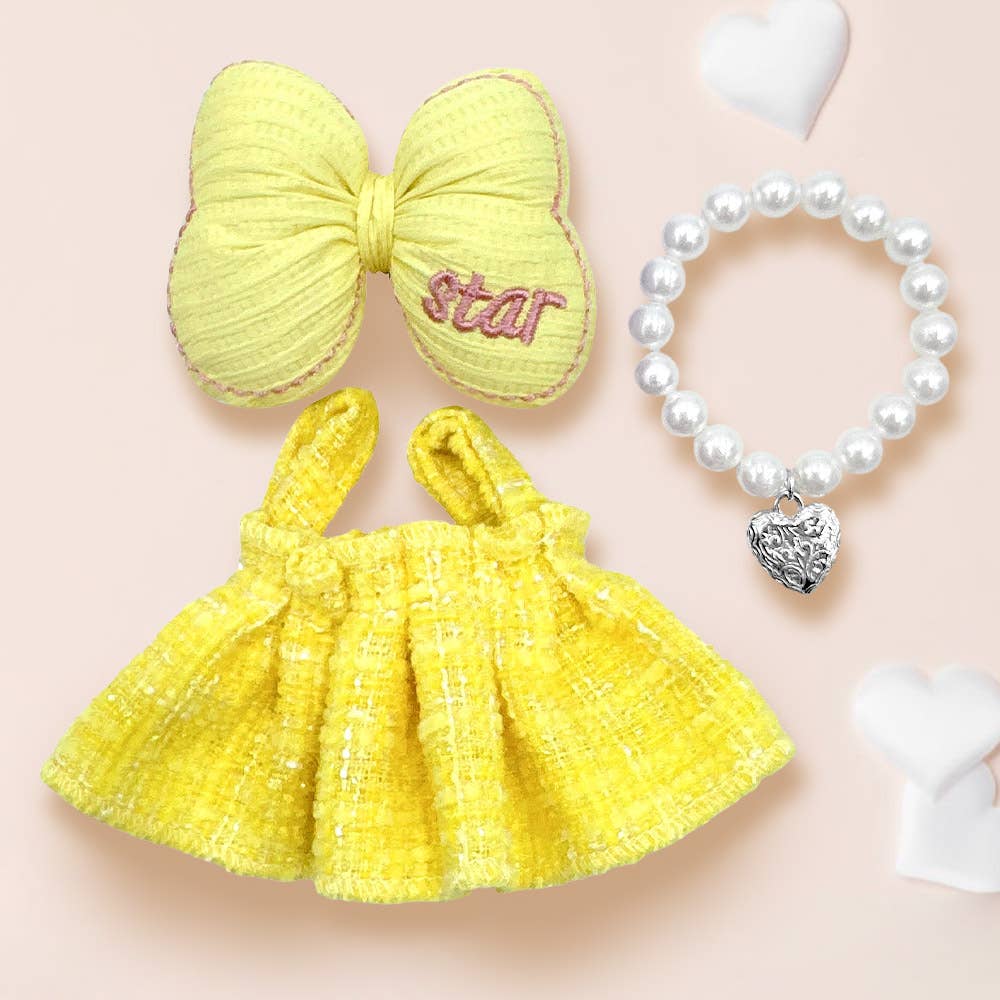 Adorable Labubu Compatible Mini Dress Outfit Set: Pink