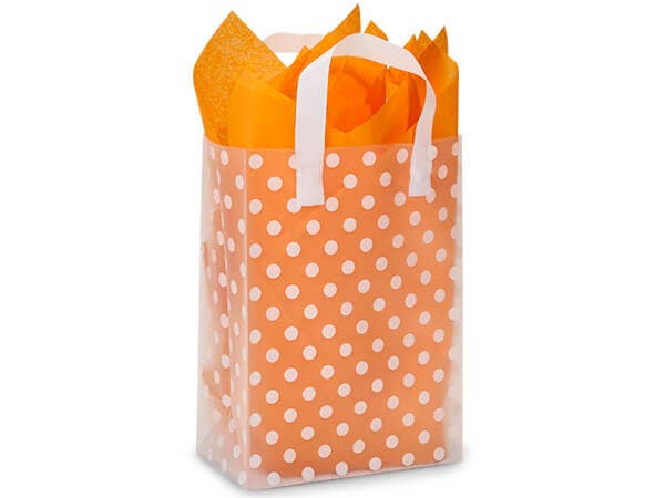 Polka Dot Plastic Gift Bags: 100 Pack / Cub 8x4x10"