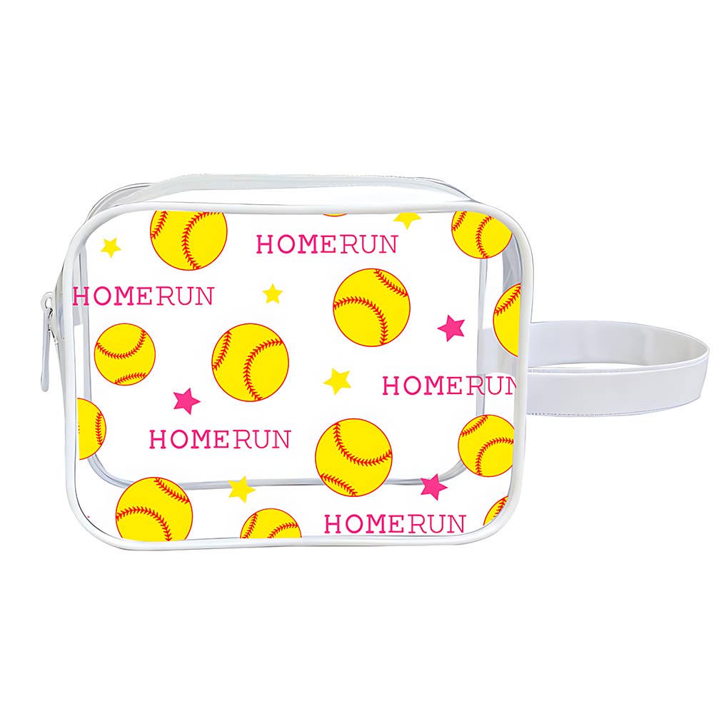 Volleyball Pouch Ball PVC Game Day Clear Makeup Bag: VWhite / M