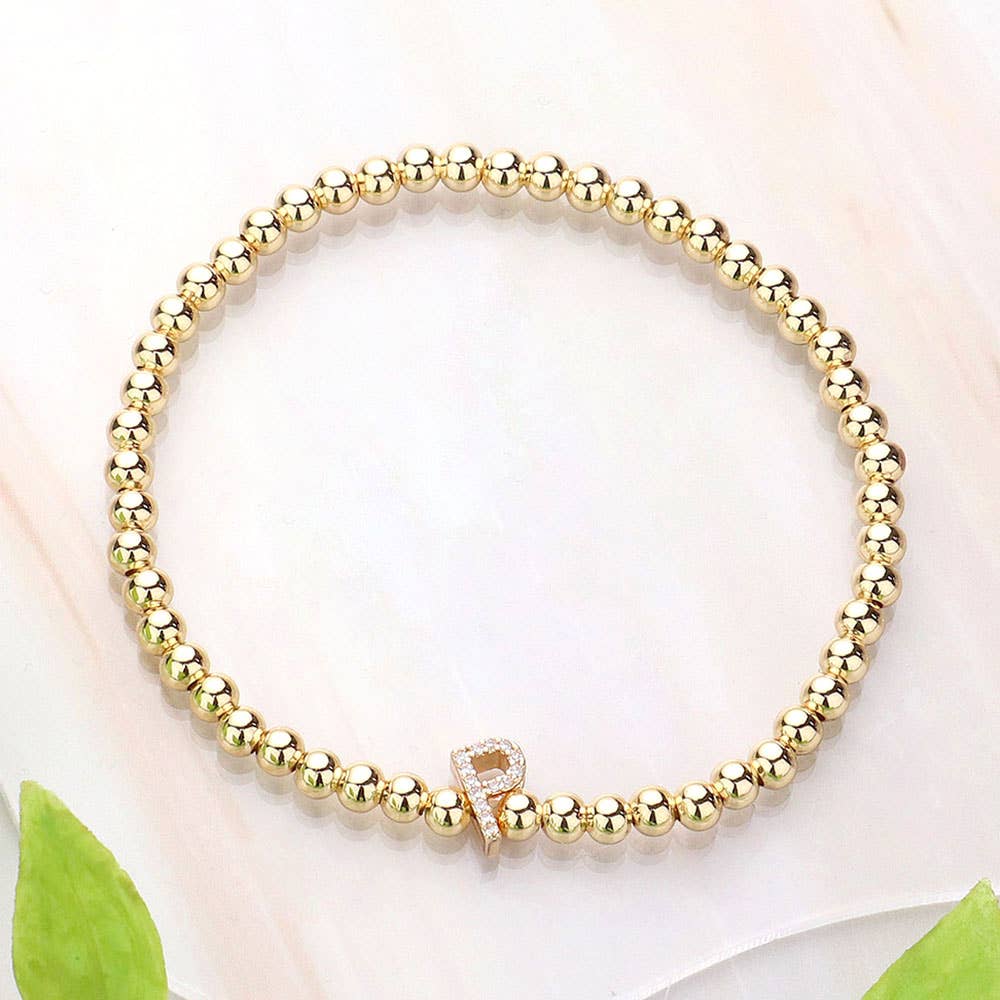 SECRET BOX_  Monogram Initial Stretch Bracelet
: H