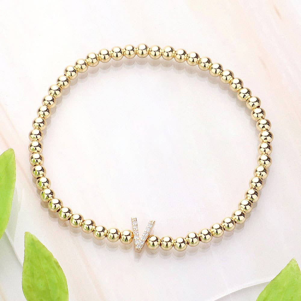 SECRET BOX_  Monogram Initial Stretch Bracelet
: N