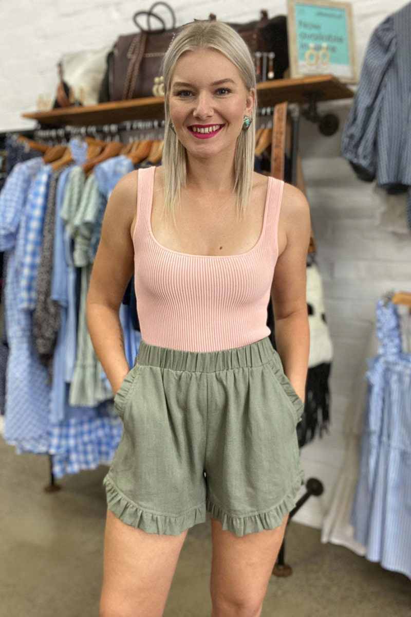 CWBSP0380_SUMMER CASUAL HIGH-WAISTED BAGGY SHORTS: Gray / (L) 1