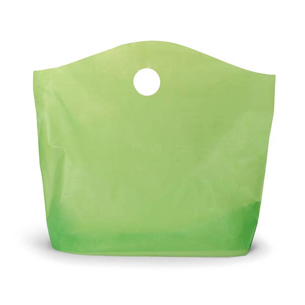 Wave Top Plastic Merchandise Bags: Blazing Pink / Medium 18x15x6"