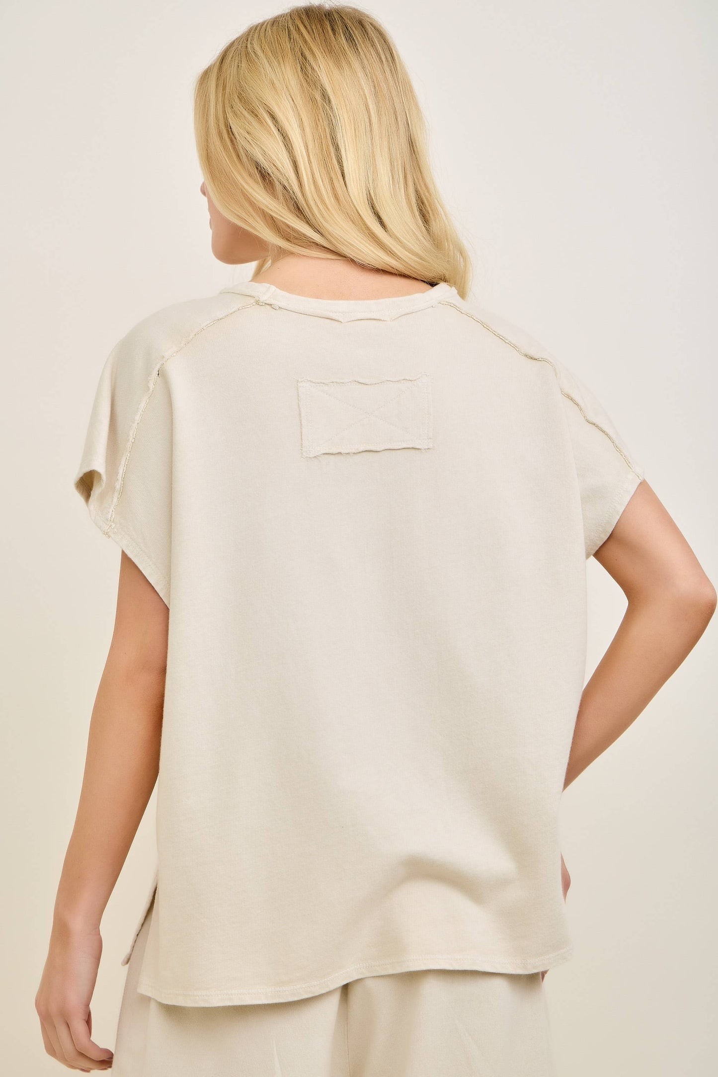 Mineral Washed Flower Garden Sleeveless blouse top HT7012: Papaya / S-M-L / 2-2-2