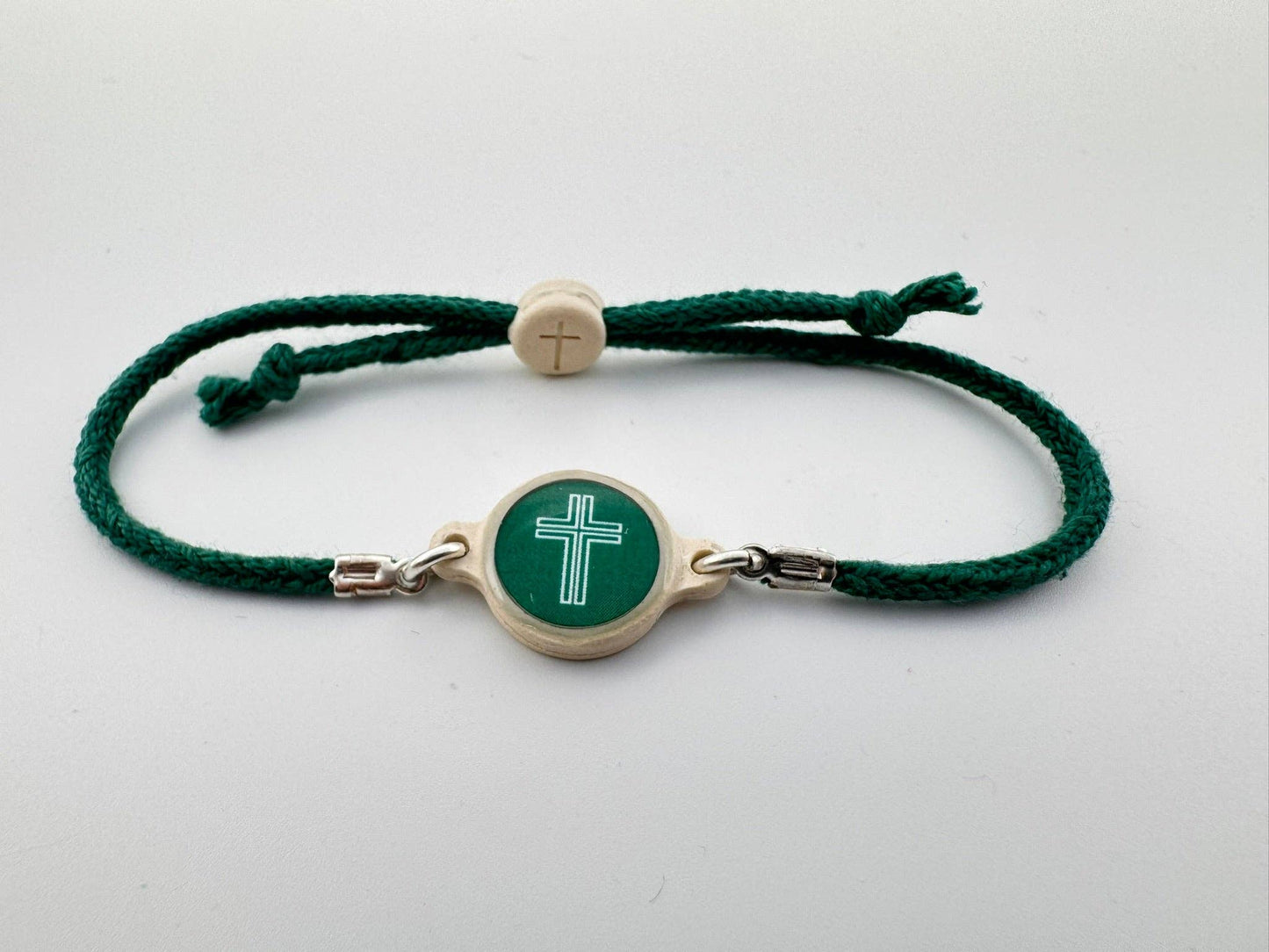 Tap To Pray™ - Survivor Series Handmade Bracelets: .999 Silver-Plated + Slate Cross
