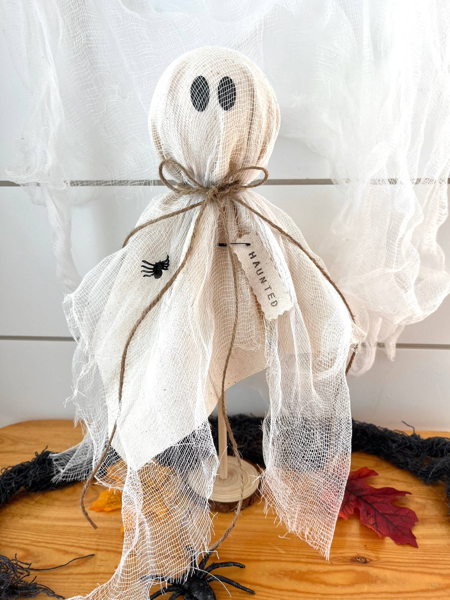 Rustic Primitive Halloween Ghost Home Decor-3 Sizes: Small