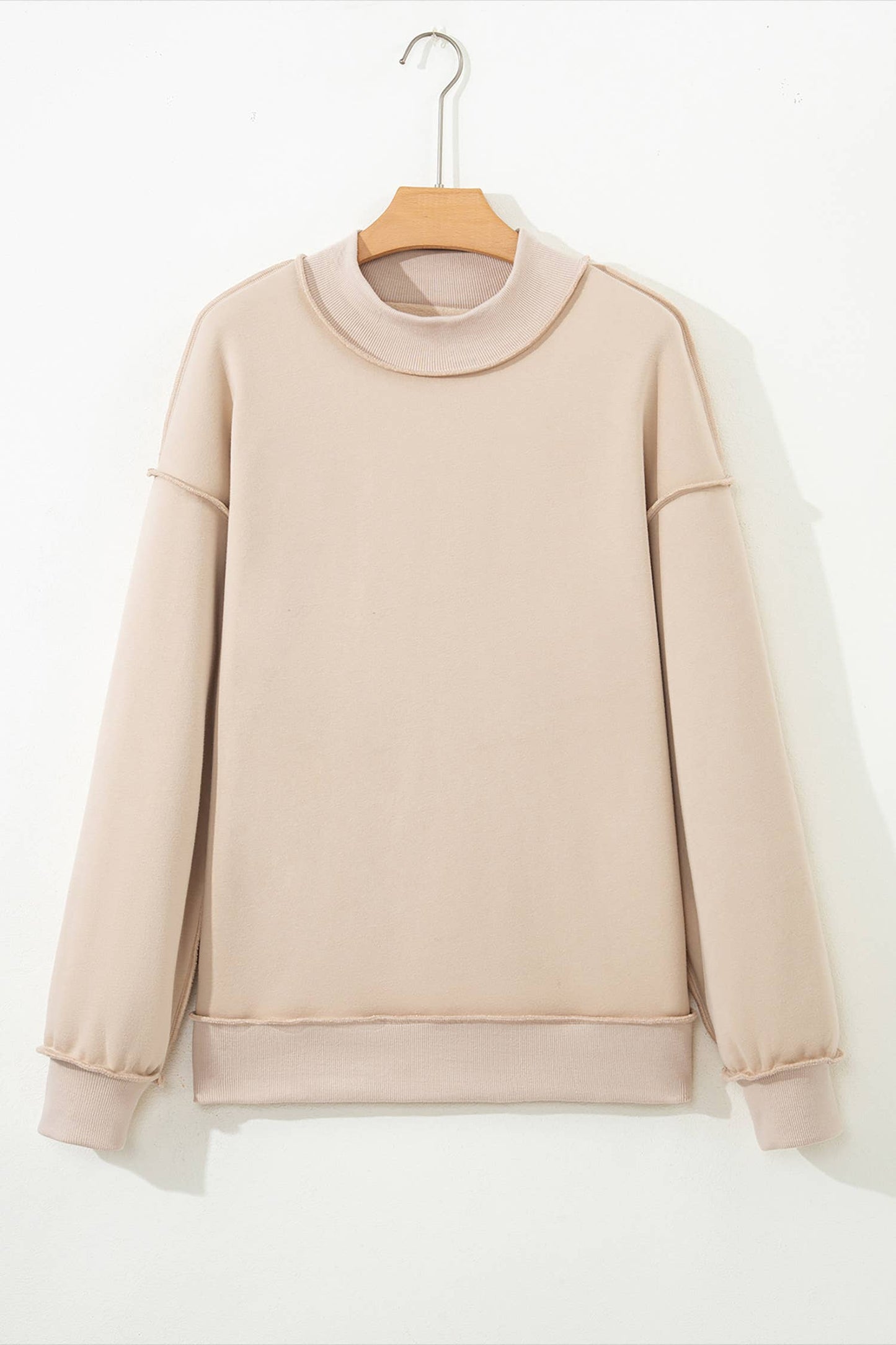 66Love Solid Oversize Reversible Mock Neck Sweatshirt (S-XL): Purple / Missy / S