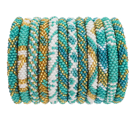 💎 Roll-On® Jewelry -  Aquamarine - Set of 12 Bracelets 