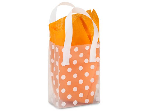 Polka Dot Plastic Gift Bags: 100 Pack / Cub 8x4x10"
