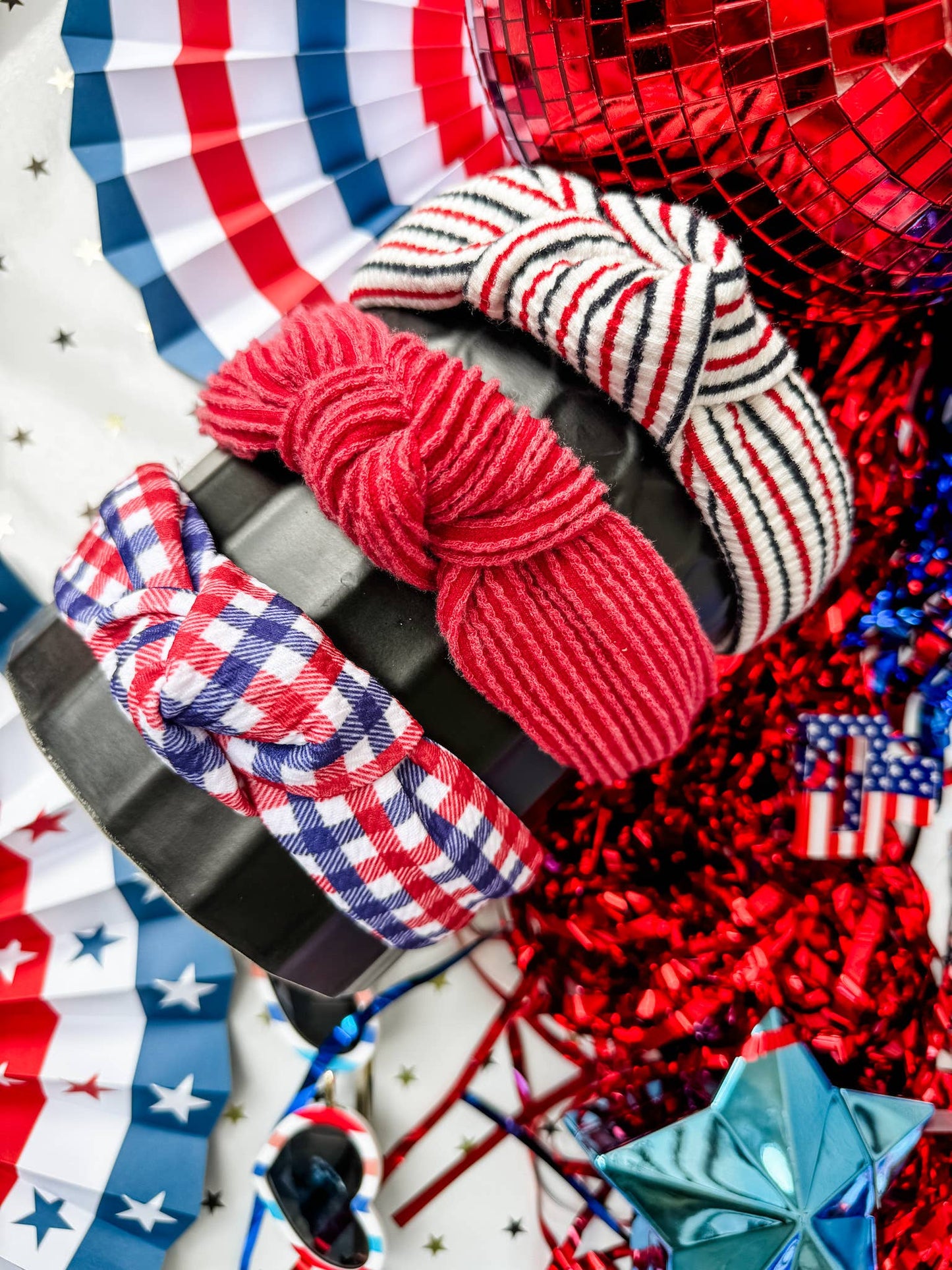 Party In The USA Structured Headband • 3 Prints: Gingham