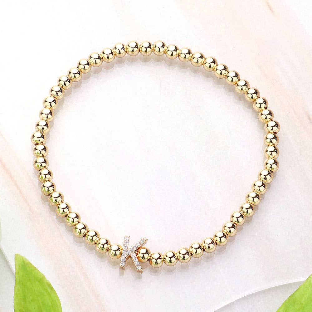 SECRET BOX_  Monogram Initial Stretch Bracelet
: H
