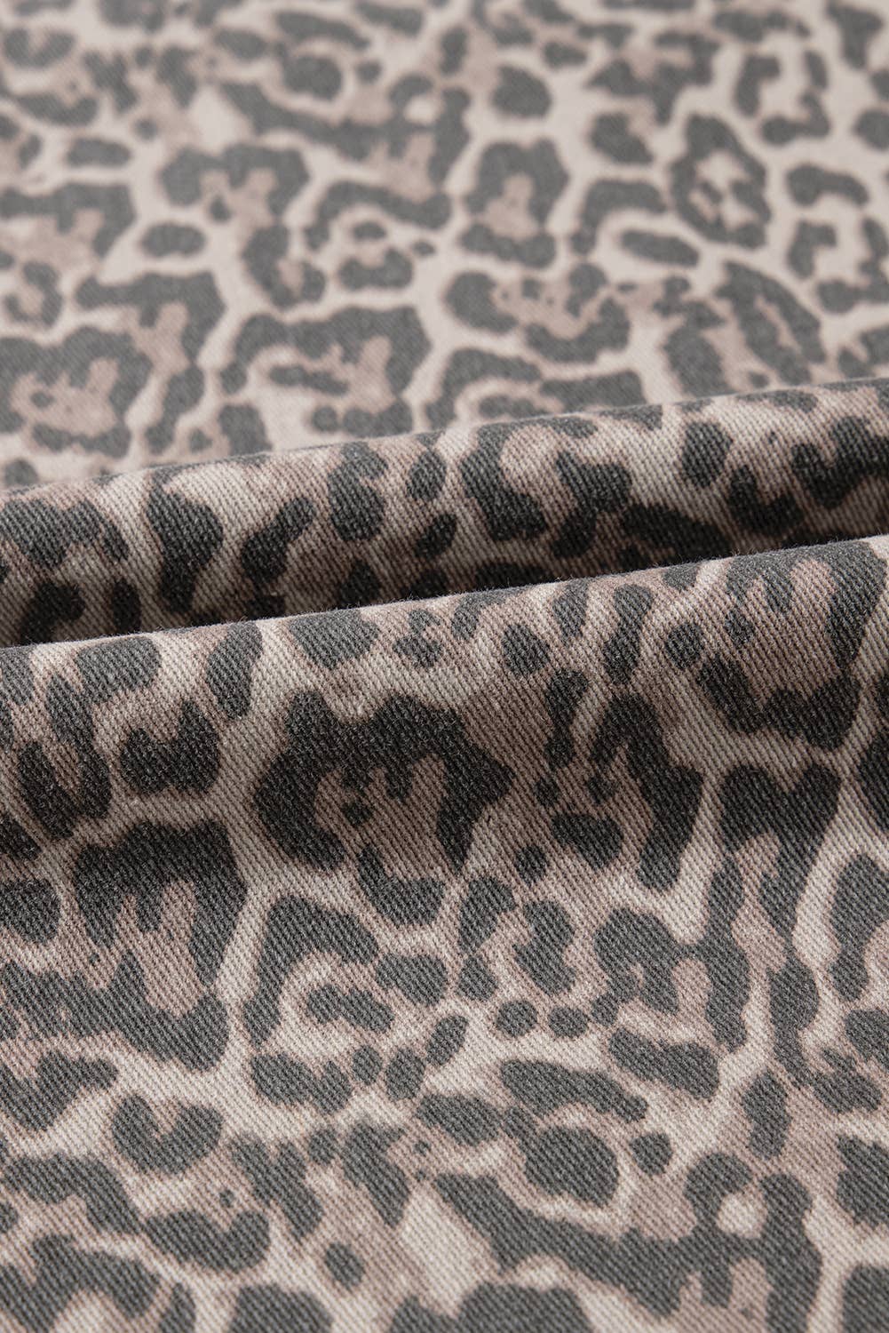 Leopard Frayed Edge Wide Leg High Waist Jeans | 4-16: As shown / Missy / 6