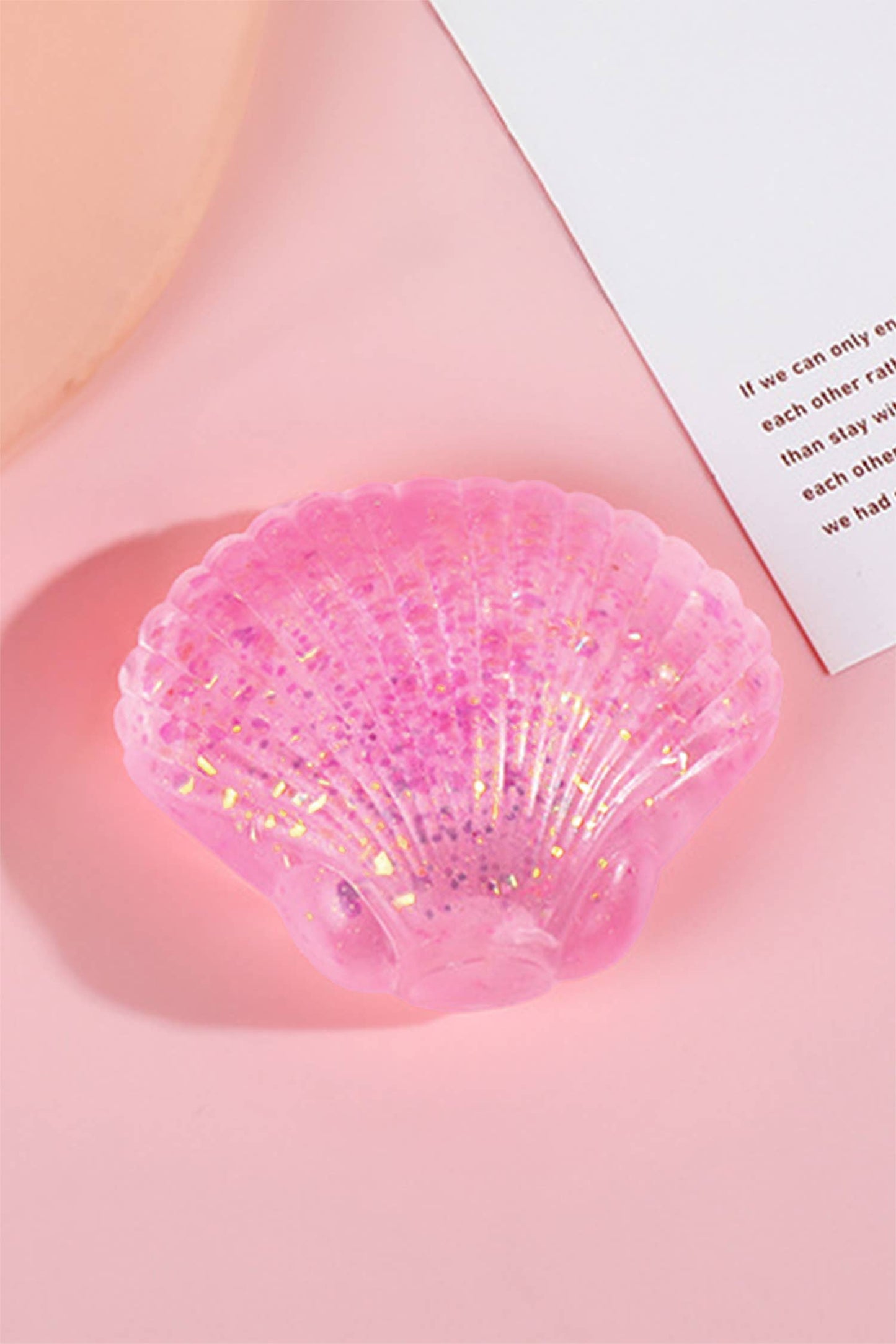LAS Glitter Shell Stress Relief Squish Ball Toy: Light Blue / One Size