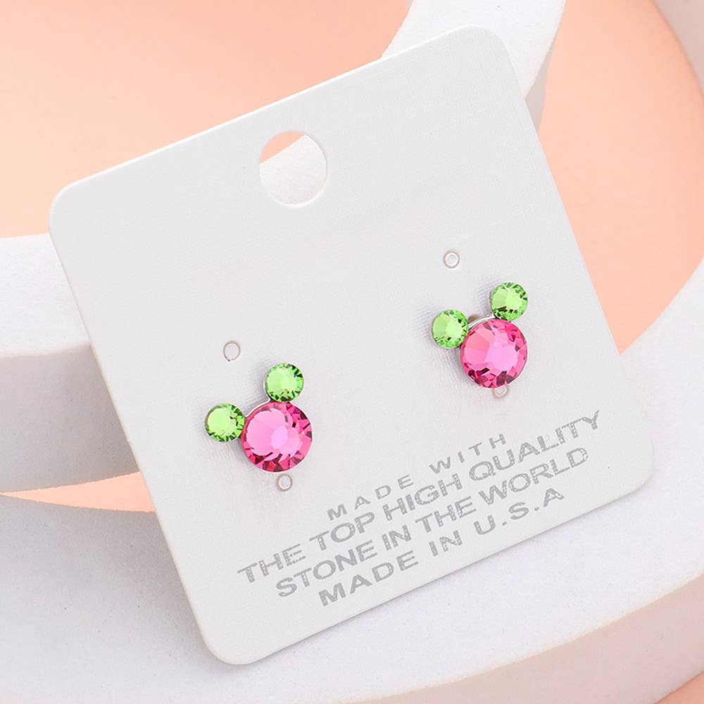 Mouse Character Stud Earrings: AB