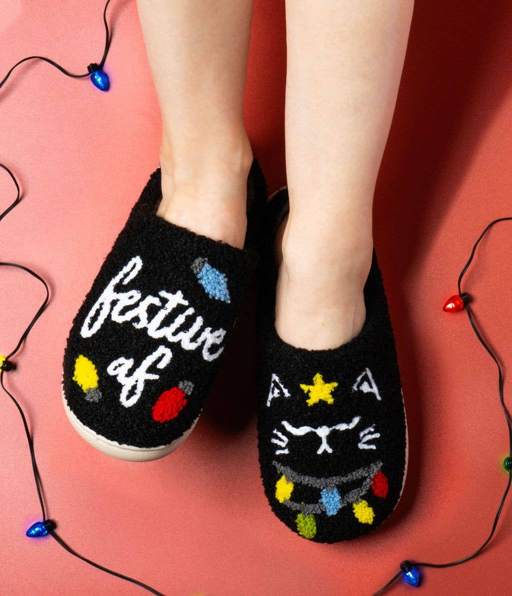 Two Left Feet Holiday Lounge Out Loud Comfy Slippers OS: Large / Sleigh All Day