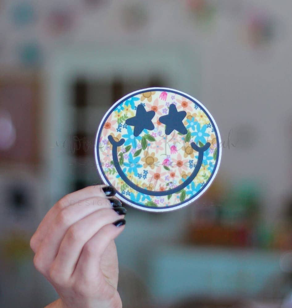 Floral Smiley Sticker