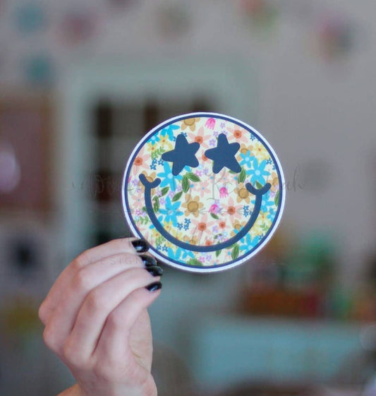 Floral Smiley Sticker