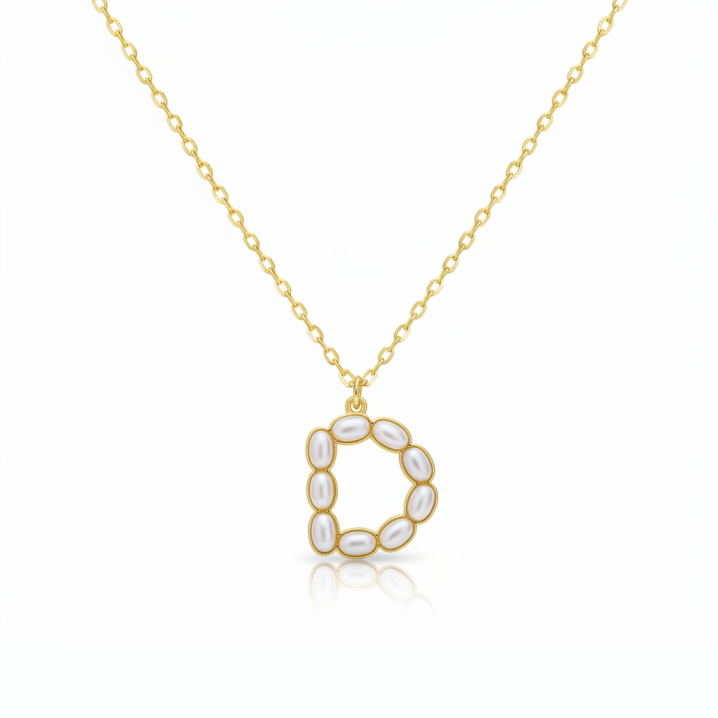 Pearl Mosaic Initial Pendant Necklace: G