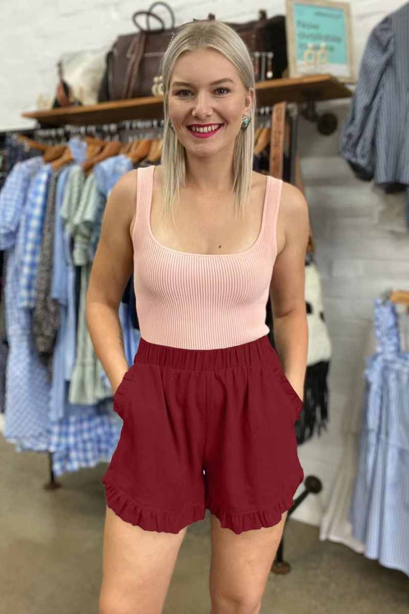 CWBSP0380_SUMMER CASUAL HIGH-WAISTED BAGGY SHORTS: Gray / (S) 1