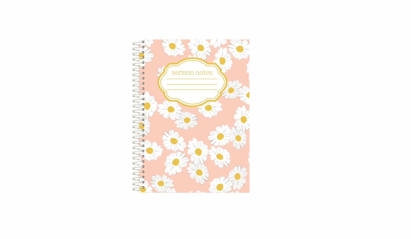 Sermon Notes Spiral-bound journal, 40 pages: Half Size- 5.5"x8.5"