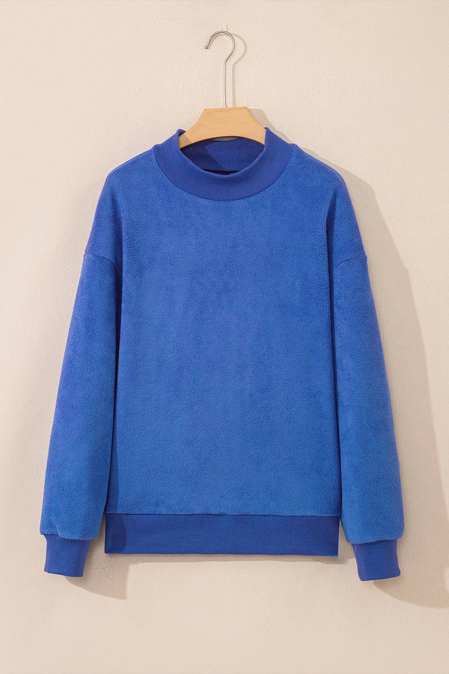 66Love Solid Oversize Reversible Mock Neck Sweatshirt (S-XL): Purple / Missy / S