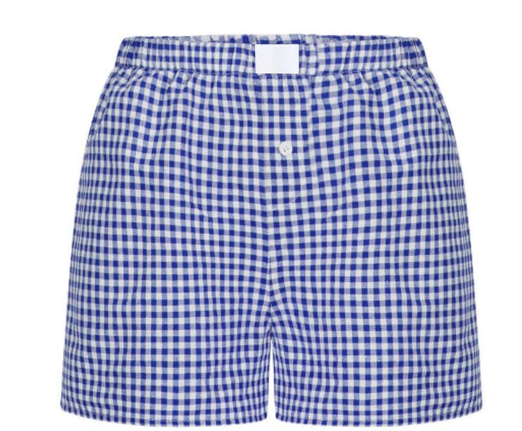 Viral Trendy Daily Gingham Boxer Shorts - 14 colors: Darkblue / L