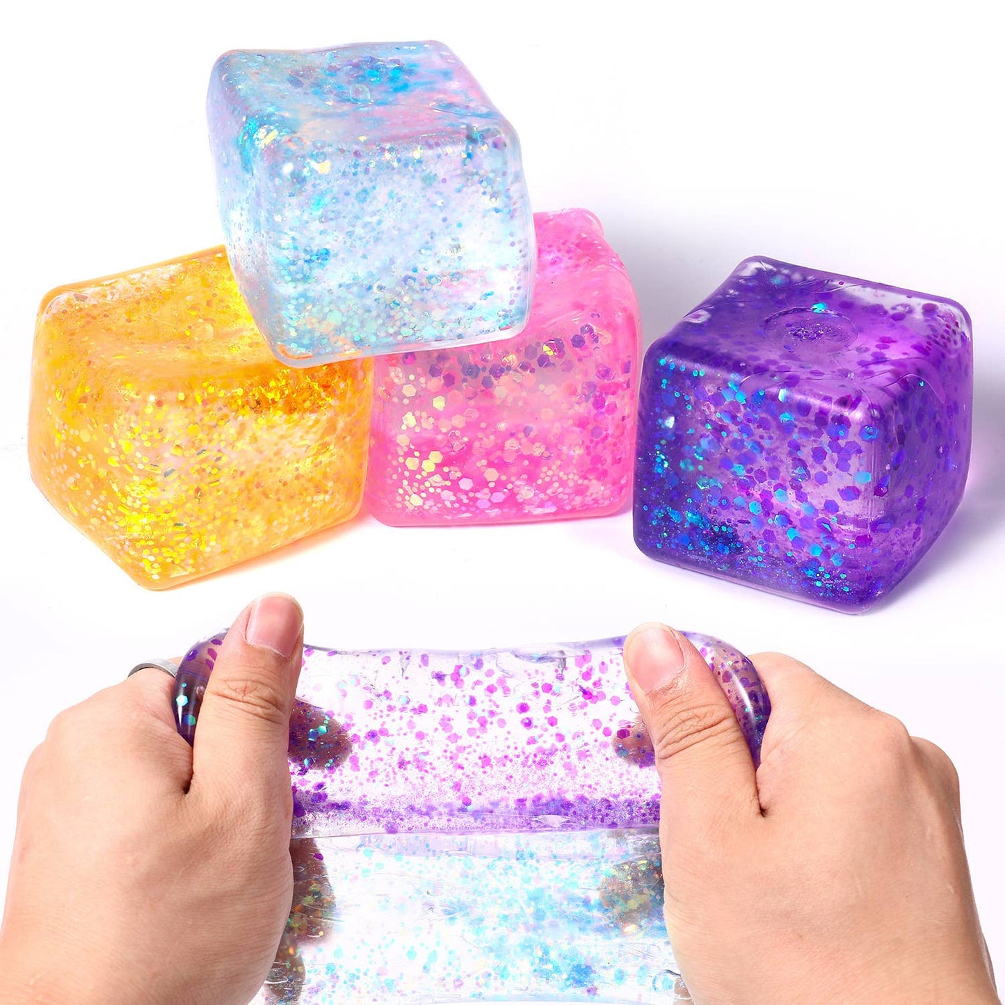 Glitter Sugar Ice Cube Squeezy Stress Relief Toy